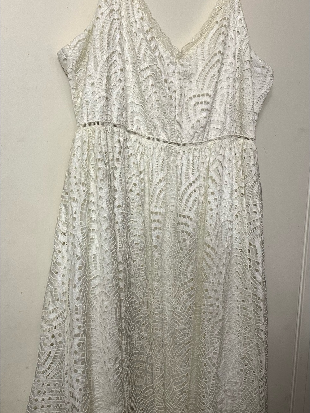 Torrid White Lace Spaghetti Strap Dress